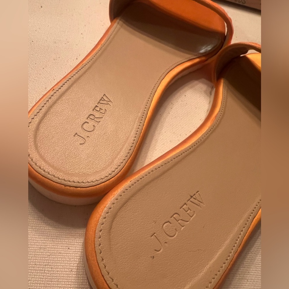 J. Crew Sequin Abbott Slide Vivid Orange Size 9 - Picture 3 of 5